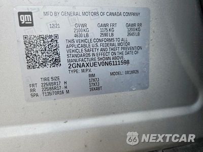 Zdjęcie 13 z 13 samochodu: 2022 CHEVROLET EQUINOX LT VIN:2GNAXUEV0N6111598 - miniatura