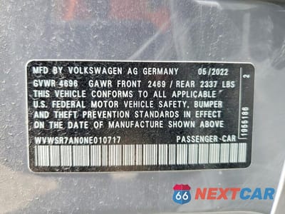 Zdjęcie 13 z 13 samochodu: 2022 VOLKSWAGEN ARTEON SE R-LINE VIN:WVWSR7AN0NE010717 - miniatura