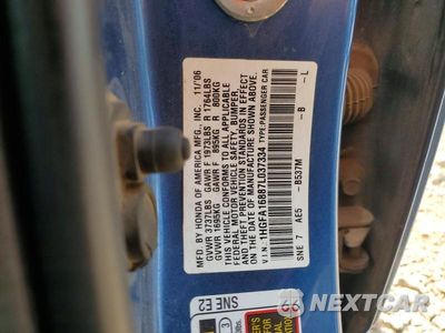 Zdjęcie 12 z 12 samochodu: 2007 HONDA CIVIC EX VIN:1HGFA16887L037334 - miniatura