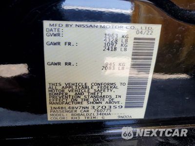 Zdjęcie 12 z 12 samochodu: 2022 NISSAN ALTIMA S VIN:1N4BL4BV7NN370359 - miniatura