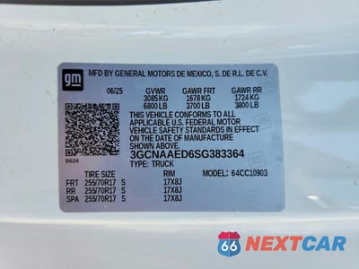 Zdjęcie 13 z 13 samochodu: 2025 CHEVROLET SILVERADO C1500 VIN:3GCNAAED6SG383364 - miniatura