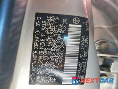 Zdjęcie 13 z 13 samochodu: 2012 SCION XD BASE VIN:JTKKU4B45C1022698 - miniatura