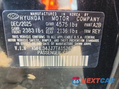Zdjęcie 13 z 13 samochodu: 2026 HYUNDAI SONATA HYBRID SEL VIN:KMHL34JJ7TA152676 - miniatura