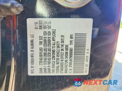 Zdjęcie 14 z 14 samochodu: 2019 HONDA ODYSSEY EXL VIN:5FNRL6H79KB069681 - miniatura