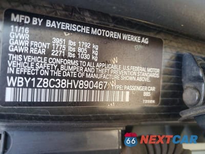 Zdjęcie 12 z 12 samochodu: 2017 BMW I3 REX VIN:WBY1Z8C38HV890467 - miniatura