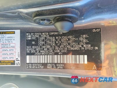 Zdjęcie 13 z 13 samochodu: 2007 TOYOTA 4RUNNER SR5 VIN:JTEBU14R070124433 - miniatura