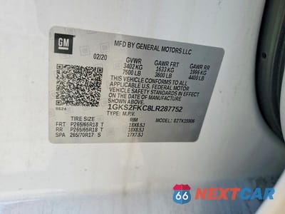 Zdjęcie 13 z 13 samochodu: 2020 GMC YUKON XL K1500 SLE VIN:1GKS2FKC8LR287752 - miniatura