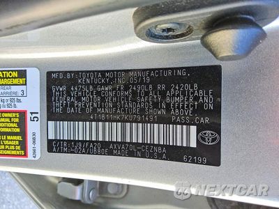 Zdjęcie 12 z 12 samochodu: 2019 TOYOTA CAMRY LE VIN:4T1B11HK7KU791491 - miniatura