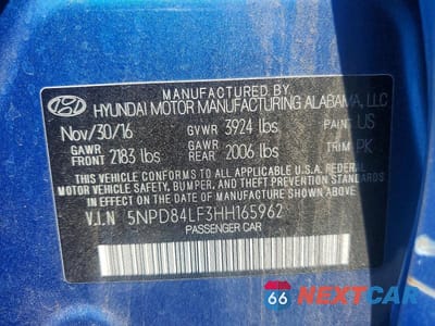 Zdjęcie 13 z 13 samochodu: 2017 HYUNDAI ELANTRA SE VIN:5NPD84LF3HH165962 - miniatura