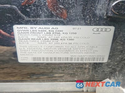 Zdjęcie 13 z 13 samochodu: 2021 AUDI Q5 PREMIUM VIN:WA1AAAFY3M2135532 - miniatura