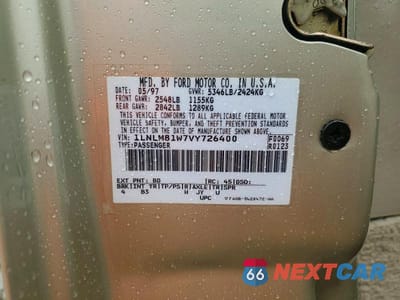 Zdjęcie 12 z 12 samochodu: 1997 LINCOLN TOWN CAR EXECUTIVE VIN:1LNLM81W7VY726400 - miniatura