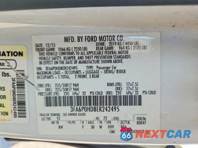 Zdjęcie 12 z 12 samochodu: 2014 FORD FUSION SE VIN:3FA6P0HD8ER242495 - miniatura