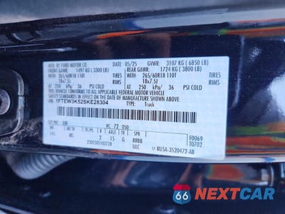 Zdjęcie 12 z 12 samochodu: 2025 FORD F150 XLT VIN:1FTEW3K52SKE28304 - miniatura