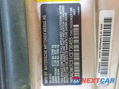 Zdjęcie 13 z 13 samochodu: 2012 BMW 328 I SULEV VIN:WBADW7C51CE730455 - miniatura