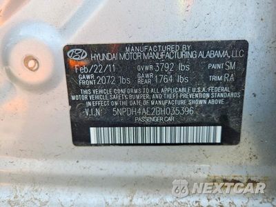 Zdjęcie 12 z 12 samochodu: 2011 HYUNDAI ELANTRA LIMITED VIN:5NPDH4AE2BH035396 - miniatura