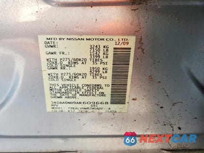 Zdjęcie 13 z 13 samochodu: 2010 NISSAN ARMADA SE VIN:5N1BA0ND9AN609668 - miniatura