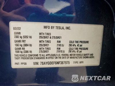 Zdjęcie 13 z 13 samochodu: 2022 TESLA MODEL Y VIN:7SAYGDEF6NF387975 - miniatura