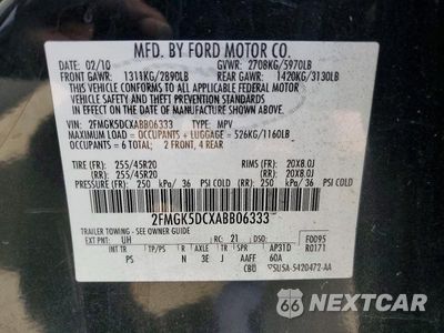 Zdjęcie 14 z 14 samochodu: 2010 FORD FLEX LIMITED VIN:2FMGK5DCXABB06333 - miniatura