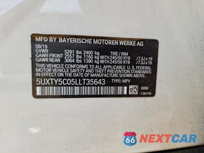 Zdjęcie 12 z 12 samochodu: 2020 BMW X3 XDRIVE30I VIN:5UXTY5C05LLT35643 - miniatura