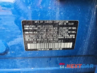 Zdjęcie 13 z 13 samochodu: 2022 SUBARU FORESTER WILDERNESS VIN:JF2SKALC1NH423453 - miniatura