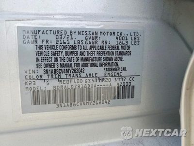 Zdjęcie 12 z 12 samochodu: 2021 NISSAN SENTRA SV VIN:3N1AB8CV4MY262042 - miniatura