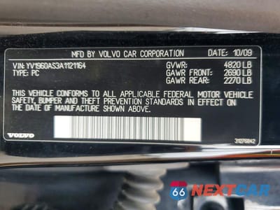 Zdjęcie 12 z 12 samochodu: 2010 VOLVO S80 3.2 VIN:YV1960AS3A1121164 - miniatura