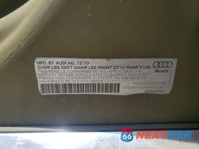 Zdjęcie 13 z 13 samochodu: 2011 AUDI A8 L QUATTRO VIN:WAURVAFD5BN012091 - miniatura