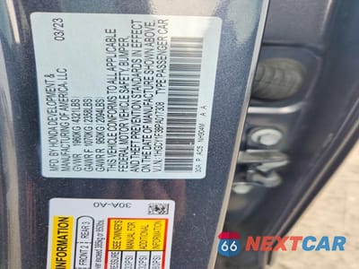 Zdjęcie 12 z 12 samochodu: 2023 HONDA ACCORD EX VIN:1HGCY1F38PA017308 - miniatura