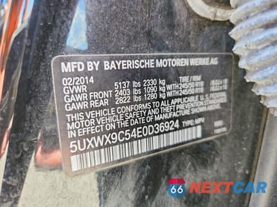 Zdjęcie 14 z 14 samochodu: 2014 BMW X3 XDRIVE28I VIN:5UXWX9C54E0D36924 - miniatura