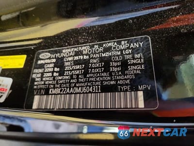 Zdjęcie 13 z 13 samochodu: 2021 HYUNDAI KONA SEL VIN:KM8K22AA0MU604311 - miniatura