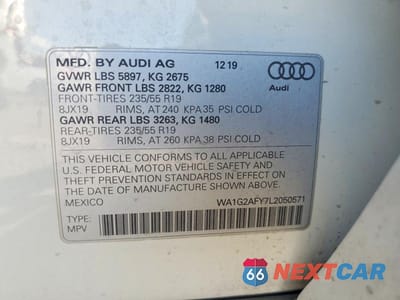 Zdjęcie 12 z 12 samochodu: 2020 AUDI Q5 E PREMIUM VIN:WA1G2AFY7L2050571 - miniatura