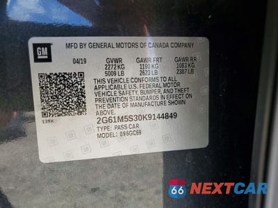 Zdjęcie 12 z 12 samochodu: 2019 CADILLAC XTS LUXURY VIN:2G61M5S30K9144849 - miniatura