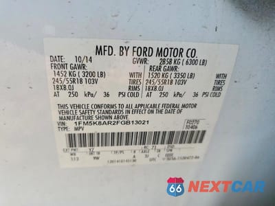 Zdjęcie 12 z 12 samochodu: 2015 FORD EXPLORER POLICE INTERCEPTOR VIN:1FM5K8AR2FGB13021 - miniatura