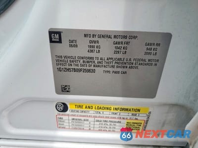 Zdjęcie 12 z 12 samochodu: 2009 CHEVROLET MALIBU 1LT VIN:1G1ZH57B09F259630 - miniatura