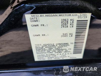Zdjęcie 13 z 13 samochodu: 2019 NISSAN ALTIMA SR VIN:1N4BL4CV8KC217155 - miniatura