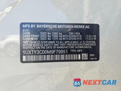 Zdjęcie 13 z 13 samochodu: 2021 BMW X3 SDRIVE30I VIN:5UXTY3C00M9F79951 - miniatura