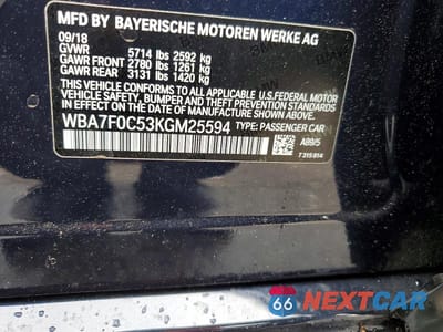Zdjęcie 25 z 26 samochodu: 2019 BMW 750 I VIN:WBA7F0C53KGM25594 - miniatura