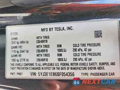 Zdjęcie 13 z 13 samochodu: 2025 TESLA MODEL 3 VIN:5YJ3E1EB6SF054356 - miniatura