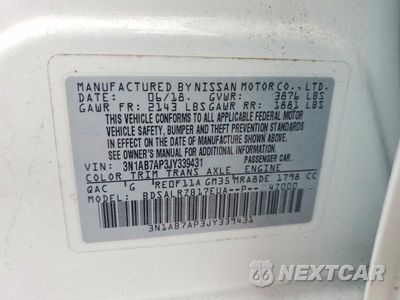 Zdjęcie 12 z 12 samochodu: 2018 NISSAN SENTRA SR VIN:3N1AB7AP3JY339431 - miniatura