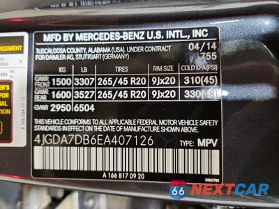 Zdjęcie 14 z 14 samochodu: 2014 MERCEDES-BENZ ML 550 4MATIC VIN:4JGDA7DB6EA407126 - miniatura