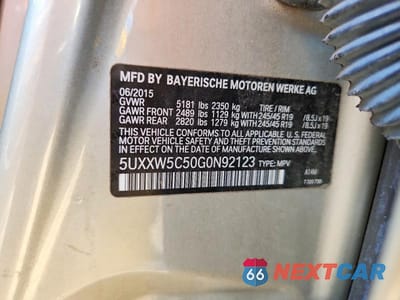Zdjęcie 13 z 13 samochodu: 2016 BMW X4 XDRIVE35I VIN:5UXXW5C50G0N92123 - miniatura