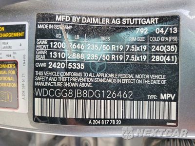 Zdjęcie 13 z 13 samochodu: 2013 MERCEDES-BENZ GLK 350 VIN:WDCGG8JB8DG126462 - miniatura