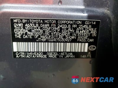 Zdjęcie 13 z 13 samochodu: 2014 LEXUS IS 250 VIN:JTHBF1D24E5030927 - miniatura