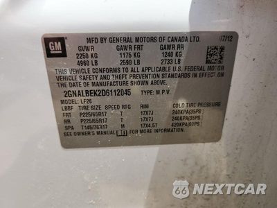 Zdjęcie 12 z 12 samochodu: 2013 CHEVROLET EQUINOX LS VIN:2GNALBEK2D6112045 - miniatura