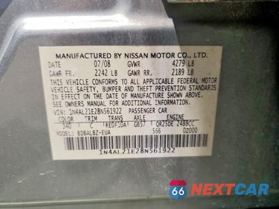 Zdjęcie 13 z 13 samochodu: 2008 NISSAN ALTIMA 2.5 VIN:1N4AL21E28N561922 - miniatura