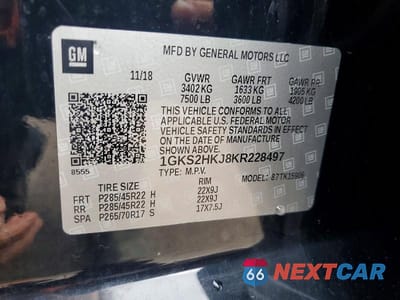 Zdjęcie 13 z 13 samochodu: 2019 GMC YUKON XL DENALI VIN:1GKS2HKJ8KR228497 - miniatura