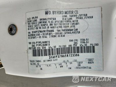 Zdjęcie 12 z 12 samochodu: 2005 FORD FOCUS ZX5 VIN:3FAFP37N65R123386 - miniatura
