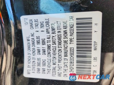 Zdjęcie 13 z 13 samochodu: 2012 HONDA CIVIC LX VIN:2HGFG3B53CH563223 - miniatura
