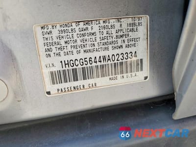 Zdjęcie 12 z 12 samochodu: 1998 HONDA ACCORD LX VIN:1HGCG5644WA023334 - miniatura