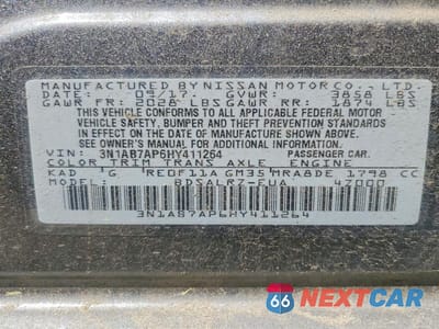 Zdjęcie 12 z 12 samochodu: 2017 NISSAN SENTRA SR VIN:3N1AB7AP6HY411264 - miniatura